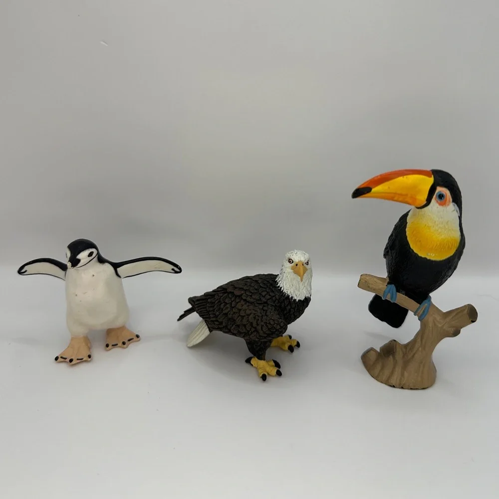 4/$25 -‎ Safari Ltd. Set of 3 Bird Figures - Penguin Eagle Toucan
